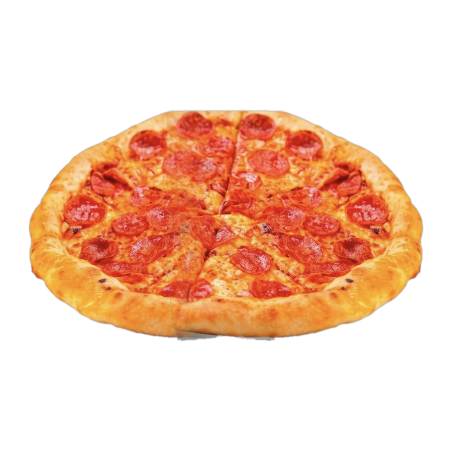 Pizza de pepperoni recién horneada